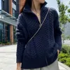 Women's Jackets Autumn And Winter Thick Turtleneck Cashmere Knitted Cardigan Women's Loose Wool Sweater Larg Size Female Jacket Top
