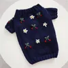 Dog Apparel Embroidered Lily Clothes Pet Knit Sweater Poodle Pullover Puppy Warm Winter Bichon Christmas Gift Bipod 230211