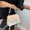 이브닝 가방 2023 봄 작은 퀼트 PU 여자 어깨 크로스 바디 가방 활-벨리쉬 패션 핸드백 럭셔리 디자이너 진주