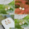 Cuelga los pendientes de la lámpara Natural Hetian White Jade Hoja de bambú Estilo chino S925 Sterling Sier Gotas para los oídos Adorno para Wom Dh478