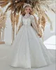 Glitz 2023 Lace Flower Girl Dress Bows Pierwsza sukienka dla dzieci Księżniczka Tiul Ball suknia ślubna sukienka 2-14 lat BC14774 GW0213