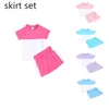 Ensemble jupe et survêtement pour enfants, short de couleur contrastée, vêtements pour filles et garçons, salopette pour nouveau-né