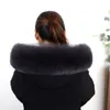 Sciarpe Genuine Women Real Natural Fur Collar Coat Hood Sciarpa Solid Female Custom Made