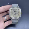 Les derniers hommes en 2023 Big Diamond Tezel Popular Shiny Hip-Hop Watch 2Tone Gold Case Automatic Mouvement