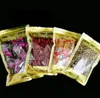 Packing Bag 100pcs Transparent Ziplock Sacks Plastic Zip Bags Reusable Clear Zipper Pouch Gold Printed Food Storage Sack