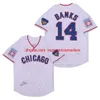 Maillots de baseball personnalisés 14 Ernie Banks Vintage 1942 1957 1968 1969 1994 Home Away Blue Cream Grey White Pull Button