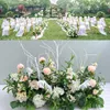 Fiori decorativi Personalizza Fai da te Matrimonio Piuma Fila T Stage Sfondo Arco Decor Strada Piombo Flores Finestra artificiale Fiore Muro