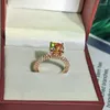 Pierścionki ślubne Yanleyu Rose Gold Kolor dla kobiet Księżniczka Cut Cubic Zirkonia Pierścień zaręczynowy Bridal Jewelry Prezent Świąteczny PR209
