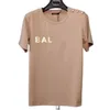 Bal Shirt France Designer T Shirt Mens Woman Bal-Brand Short-Sleeve Leisure Elegant Womens Wear Gilded Letter Luxury Button Design Coupl 9180