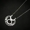 WITCH Letter The God Sign Symbol Necklace Stainless Steel Korean Minimalist Cute Hecate Moon Shape Pendant Choker Collier for Women