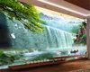 Papéis de parede 3D Papel de parede de casa grande cachoeira voadora de pássaro lotus bonito paisagem decoração de proteção ambiental de proteção de parede1