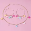 Hoop Earrings Cute Girls Big Earring Butterfly Earings For Women Female Girlfriend Love Gift Multicolor Colorful Jewelry Metal Fashion