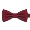 Bow Ties 2023 Fashion High Quality Wedding Party Mans Tie Double Layer Silk Red Dark Striped Bowtie Butterfly With Gift Box