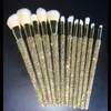 Eye Shadow Diamondstudded Makeup Brushe12pcs full diamond Foundation Blush loose powder brush repairing concealer bridesmaid 230211