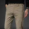 Herenbroek Korea formele kledingjurken broekstijl slanke elastische taille s pak office klassiek 2023 streetwear mannen