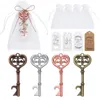 DIY Double diamond ring key Bottle Opener Keychain Keyring zinc alloy Key Ring Beer Openers For Wedding party gift favors