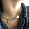 Collane con ciondolo TAUAM Perline Choker cuore conchiglia iniziale per donna Collana con lettere in acciaio inossidabile Gioielli di moda Accessori Boho