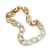 Kedjor Classic Oval Shape Acrylic Hoops Linked Chain Halsbandsmycken för kvinnor