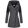 Trench da donna Parka Cappotto invernale da donna femminile Giacca di cotone ispessita Giacca da donna in pelliccia sintetica nera per