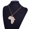 Цепочки Африка Карта ожерелье колье Бринг -Антун Хрустальный Золотой Цвет Хип -хоп подвесной цепь для мужчин/женщин подарок африканские ювелирные изделия мода