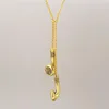 Подвесные ожерелья Qiamni DJ Music Wearphone Ожерелье для мужчин Женщины хип -хоп ювелирные изделия из шестерника