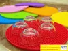 Fedex DHL Kitchen Round silicone trivet mat heat resistant pan holder Mat 10 colors100pcslot