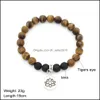 Fili di perline fatti a mano in pietra naturale loto braccialetto di perline occhio di tigre fascino per le donne uomini regali di gioielli di yoga braccialetti di consegna di goccia Dhkql