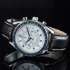 男性のためのオメグの腕時計2023新しいメンズウォッチすべてのダイヤルワーククォーツウォッチ高品質の高級ブランドクロノグラフクロックブラック2509698