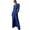 Women's Two Piece Pants 2023 Women Suit Set Elegant Formal 2 Pieces Slim Fit Double Breasted Dress Ladies Wedding Tuxedo