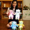 Teddy Bear Glow Urso de pano de pano de pel￺cia brinquedo embutido Fun￧￣o de brilho de l￢mpada colorida LED