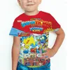 남자 티셔츠 Cartoon Superthings Series 10 셔츠 Rescue Force 3D 프린트 티셔츠 소년 소녀 Superzings Tshirt Summer Kids Tees Tops Camiseta