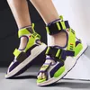 Chaussures habillées Marque Vert Design Sandales pour hommes High Top Boucle Slides Summer Hip Hop Gladiator Beach Pantoufles Drop 230213