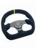 Universal 13inch 320mmOM Style Racing Steering Wheel Suede Leather Flat Drift Sports With Aluminum Bracket6819860