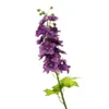 Flores decorativas Uma simulação falsa de delfínio Larkspur Silk Violet Flower Hyacinth Plant for Wedding Centerpieces