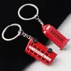 Anelli chiave commemorativa Bus Bus Telephone Bisp-Road Vehicle Travel Travel Boychain Charms Charms Charms Charms