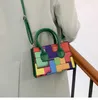 Totes 2022 New Colour Contrast Borsa versatile Borsa a tracolla quadrata Borsa a tracolla casual orizzontale geometrica Borsa a tracolla moda 0214/23