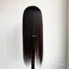 Syntetic S 24inch Long Virgin Human Hair Topper 15x6cm Silikon Skin Fake Scalp Silk Base Women Toupee med 5 klipp eller PU runt 110gram 230214