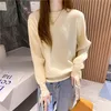 Women's Knits & Tees Autumn And Winter Fashion Temperament Round Neck Pullover Sweater Long Sleeve Solid Color Loose VersatileWo