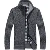 Men's Sweaters Winter Thick Men's Knitted Sweater Coat Long Sleeve Cardigan Fleece Full Zip Male Causal Plus Size Clothing for Autumn 230214
