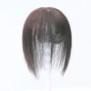 Franja franja cabelo topper humano para mulheres natural falso franja clipe na perda aérea 230214