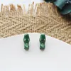 Boucles d'oreilles 3D mignon dessin animé alligator morsures d'animaux vert morsure oreille chien pour filles femmes point Pet série Crocodile