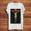 Men's T Shirts SKAM Iska Even Same Paragraph Jesus Crucifixion Tshirt Men Summer White Short Sleeve Casual Homme Shirt Unisex Streetwear Tee