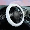 Steering Wheel Covers Case Fashionable Anti-scratch Comfortable Puffy Grid Plush Car Accessories