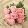 Decorative Flowers 10 Heads 1Bundle Artificial Roses Bouquet Home Decoration Table Wedding Party Scrapbook Fake Plants Diy Peony