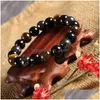 Perlé Oeil de Tigre Hématite Noir Obsidienne Pierre Perle Bracelet Vintage Charme Chaîne Ronde Perles Bracelets Bijoux Pour Femmes Drop Dhgarden Dhsbj