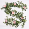 Dekorativa blommor 1.8m Artificial Camellia Rattan Decorations Wedding Festival Party Home Long Plant Pendants Ornament