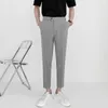 Mens Pants Zcsmll Spring Light Cooked Trousers Small Foot Casual Slim Straight Trend Ninth Dripping Suit Men