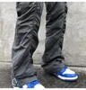 Men's Pants Street High Casual American Streetwear Hip Hop Draswring Folded Design Spodni Elastyczna talia 2023 2Y6623