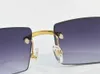 Solglasögon för män Rimless äkta trä vintage retro vintage glasögon UV 400 skydd guldfärg unisex
