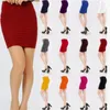 Skirts Sexy Solid Orange Blue Black Red White Pink Bandage Skirt Women Elastic Bodycon Summer Pencil 38cm Mini